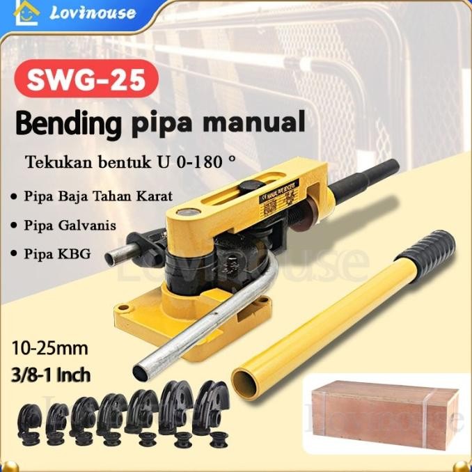 Alat Bending Pipa Manual 10-25mm Besi/Stainless Steel/Tembaga/Aluminum Pipe Bending Tool Alat Bengko