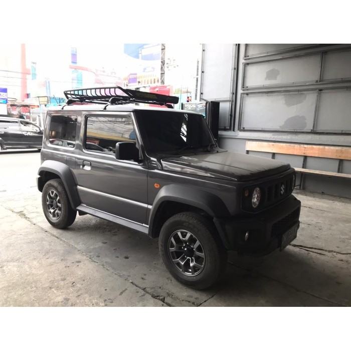 Paket Roof Rack Buzz Dan Cross Bar Jepit Body Khusus Jeep Jimny Katana Promo