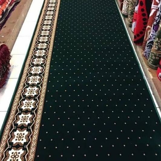 ( Gosend ) Karpet Permadani Masjid Al Aadil Bahan Polyester 120 x 600 HARA