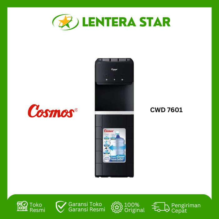 Dispenser Galon Bawah 3 kran Hot, Fresh and Cold Cosmos CWD 7601