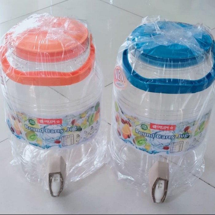galon kran / dispenser air round carry jug 8 ltr lion star