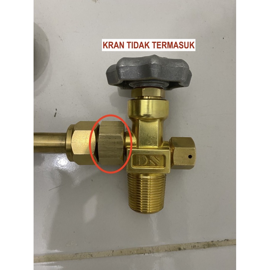 HARGA DISC - Nepel Adaptor untuk Kran CO2/N2O drat kecil ke Drat Luar 5/8