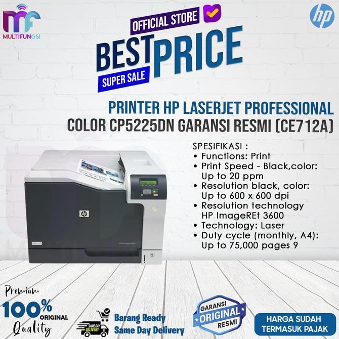 

Printer HP LaserJet Professional Color CP5225DN Garansi Resmi (CE712A)