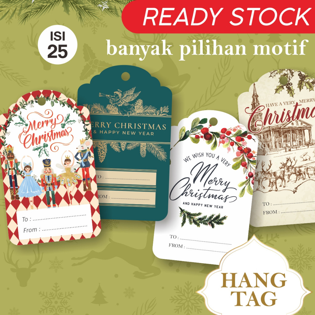 

Hang Tag Natal Hampers Natal Merry Christmas Kartu Ucapan Parcel Toples Kue Readystock