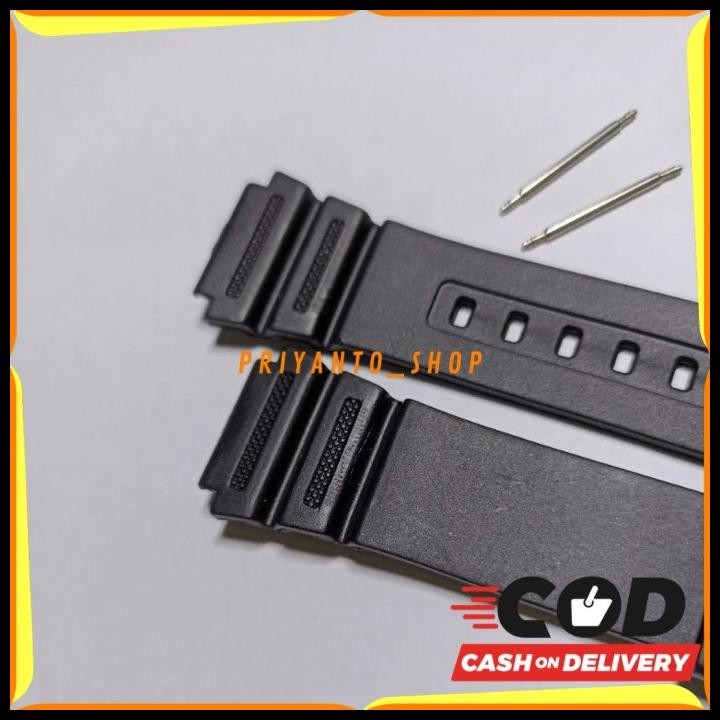 BEST DEAL STRAP TALI JAM CASIO WR-100M WR100-M WR100M LUG 18MM WARNA HITAM FREE PEN 