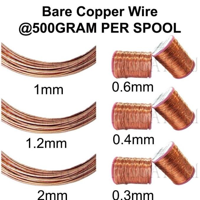 

Bare Copper Wire Per Spool 500 Gram Non Enamel Telebit