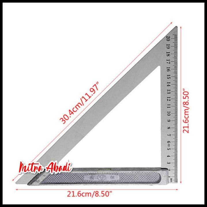 

Penggaris Segitiga Siku Aluminium Stainless Triangle Ruler Multifungsi