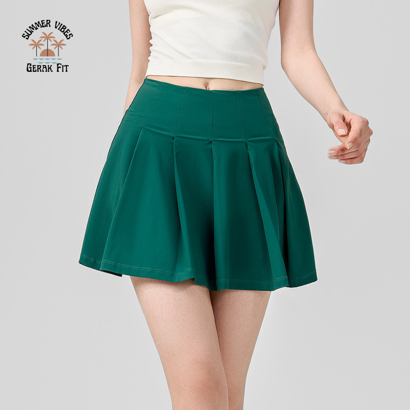 Sports Fake Two Pieces Pleated Skirt Skirt New Skirt Fitness Dance A Line skirt