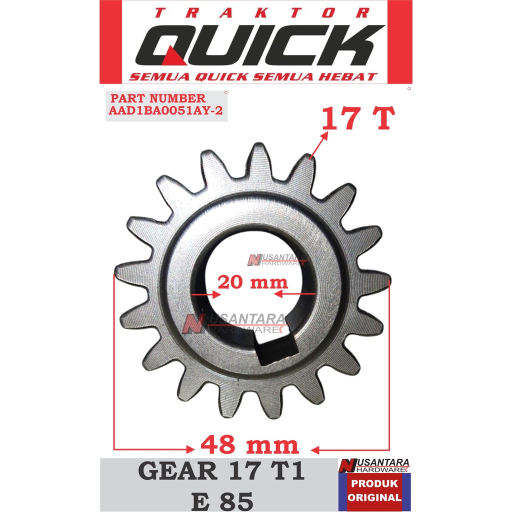 gear 17 t1 traktor quick e85, gigi 17 mata traktor quick e85, spare part traktor quick e85, spare pa