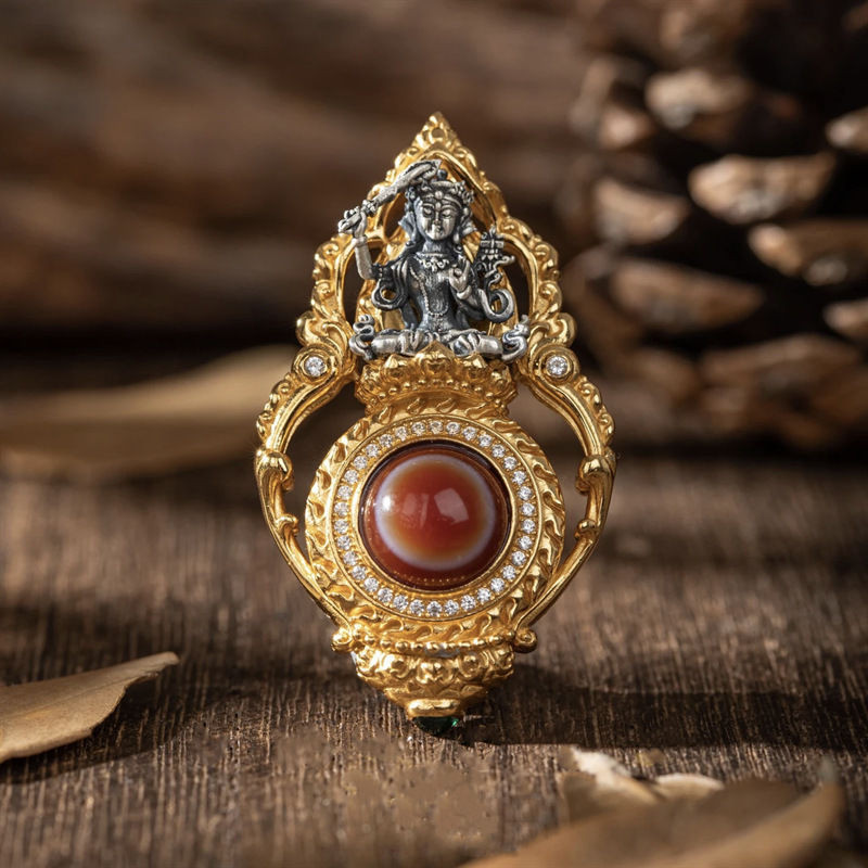 Kalung Liontin Buddha Manshu Liontin Dzi Antik