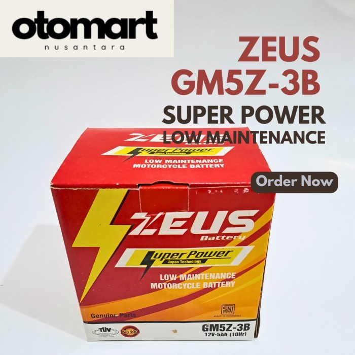 Aki basah Honda Supra X lama, Supra Fit, Legenda GM5Z-3B KIT ZEUS