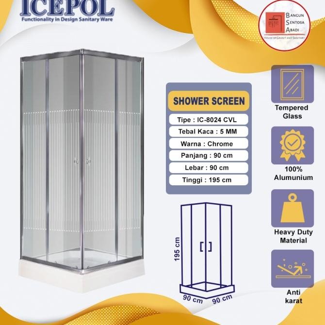 SHOWER BOX KOTAK / SHOWER SCREEN KACA + SHOWER TRAY