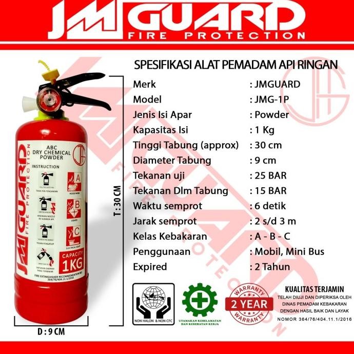 Apar 1Kg / Dry Powder / Apar Untuk Mobil Merk JMGUARD