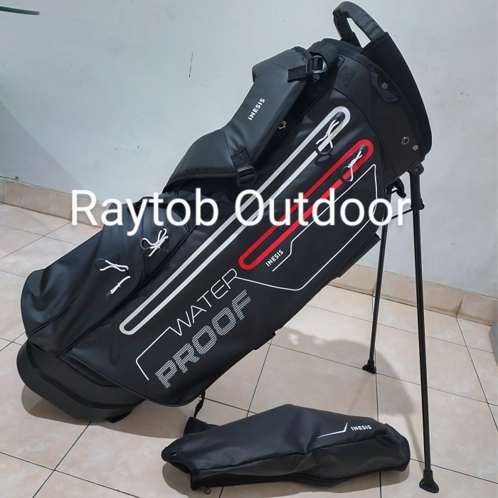 Tas Stick Golf WATERPROOF GOLF BAG Inesis Black-Red