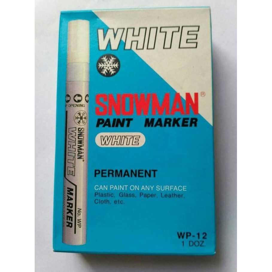 

BARU SPIDOL PAINT WHITE MARKER WP-12 SNOWMAN ( PER LUSIN )