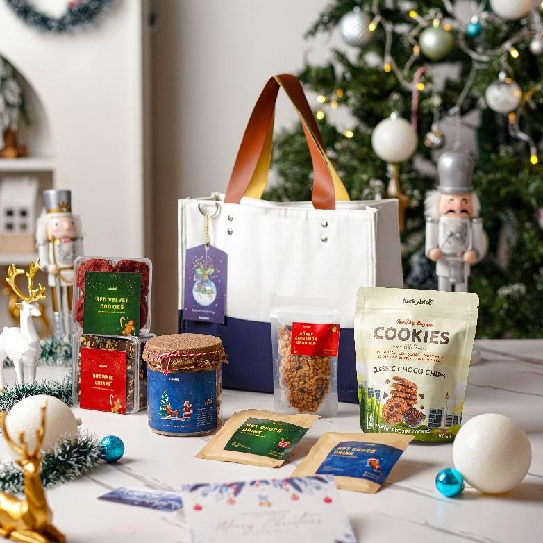 

Hampers Natal / Christmas Hampers / Parcel Natal - PREMIUM CANVAS BAG - SET HOLIDAY - LUCKYBITE