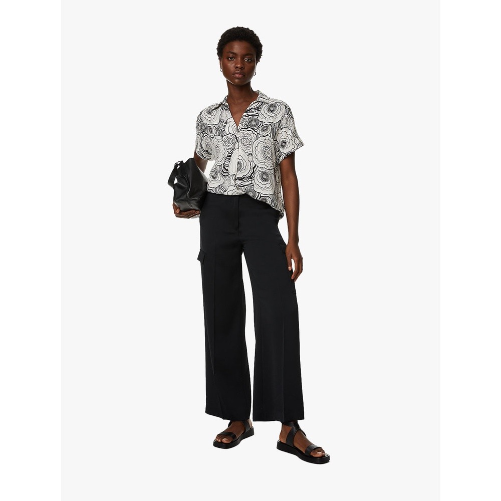 M&S - Blouse Wanita - Satin Printed Popover Blouse