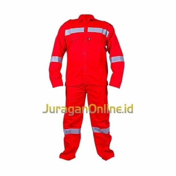 Wearpack atas bawah L Merah Scot Asgard