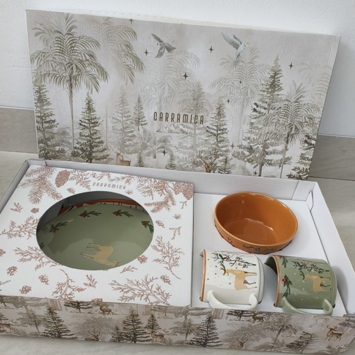 CARAMICA 1 SET PIRING MANGKOK DAN GELAS