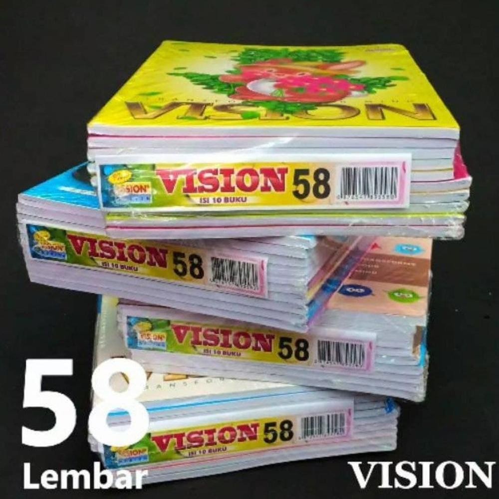 

Sale [Pak] Buku Tulis Vision Isi 58 Lembar (10 Pcs)