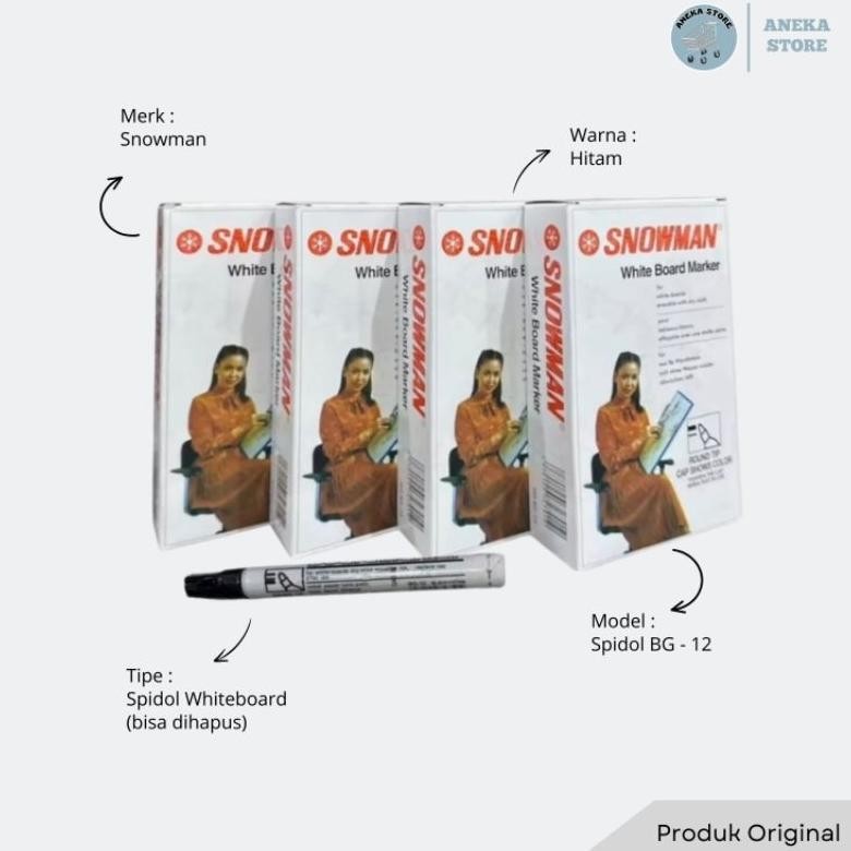 

Sale 0027 Spidol White Board Snowman Hitam Bg-12. Eceran