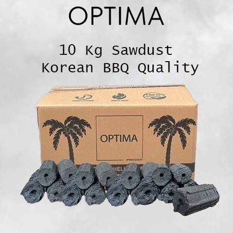 OPTIMA BRIKET ARANG SAWDUST HEXAGONAL 10 KG KOREAN BBQ QUALITY ALAT PAN PANGGANG PEMANGGANG BBQ GRIL
