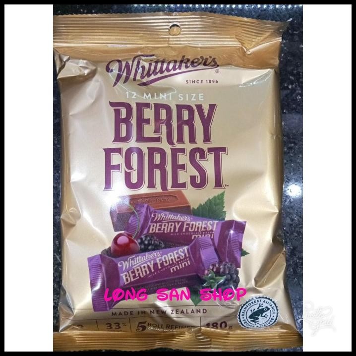 

Promo! Whittakers Chocolate Berry Forest Isi 12 Mini Size180 Gr-Coklat