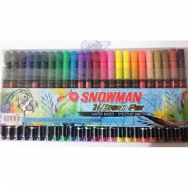 

Spesial Promo ! Spidol Brush Pen Snowman 24 Warna Water Base