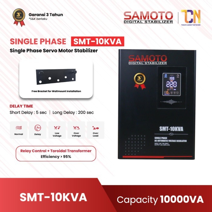 SAMOTO Stabilizer 10000VA Stavolt Single Phase Stavolt SMT10000VA Stabiliser AC Automatic Regulator