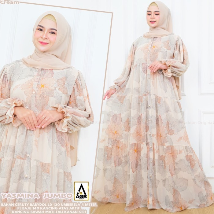 LANGSUNG KIRIM  Yasmina jumbo maxy gamis wanita dewasa jumbo xxl ld 120cm modis new