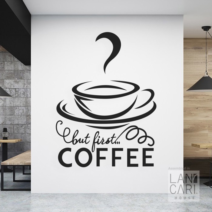Sticker Cutting Coffee Kopi Shop Dekorasi Sticker Kaca dinding Cafe