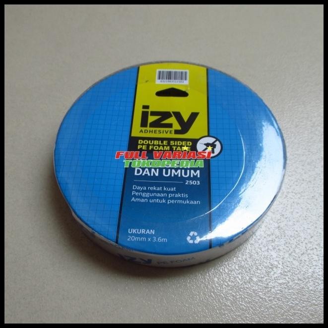 

GRATIS ONGKIR DOUBLE TAPE PE FOAM IZY 20MM X 3,6M