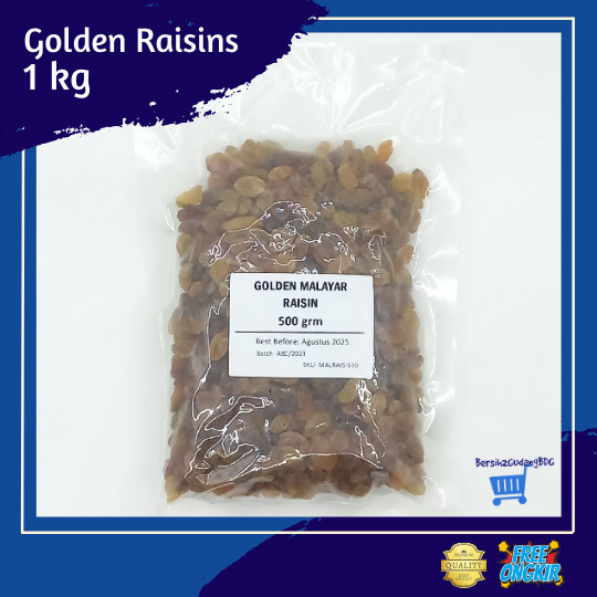 

Ready - Golden Raisin 1 Kg / Kismis Kuning / Kismis Malayar/ Kismis Asam Manis