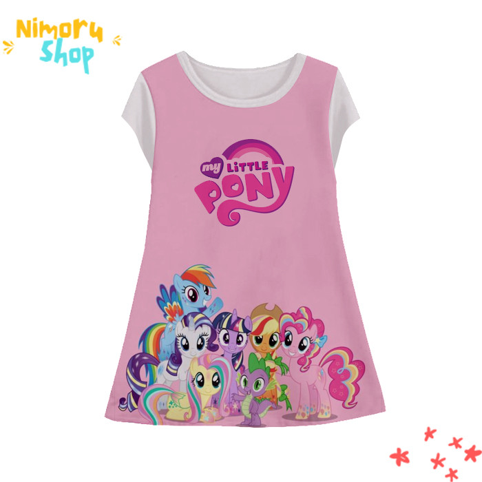 Baju Dress Anak 3D Tunik-MyLittlePony-1-designWD Anime My Little Pony Kuda Poni Tunik Untuk Usia 1-1
