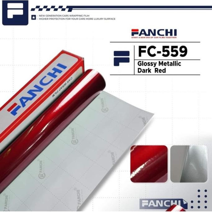 

ASLI ROLL STICKER FANCHI FC559 CANDY GLOSSY METTALIC DARK RED 50CM9M ROLL