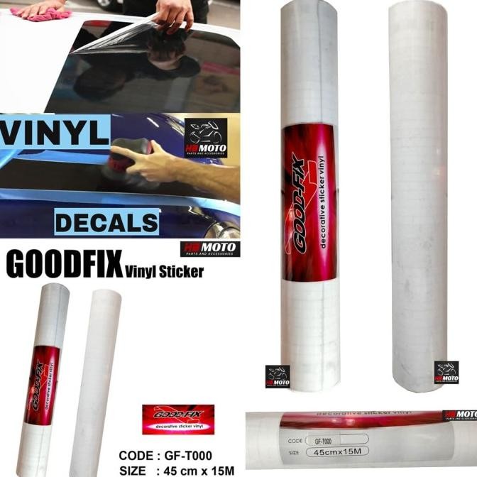 

TERBATAS STICKER VINYL GOODFIX PUTIH (WHITE) TRANSPARAN (GF-T000) (45CM X 15M)