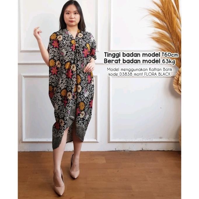 KAFTAN BATIK PENDEK WANITA DRESS PESTA PARTY KONDANGAN JUMBO BIG SIZE KAFTAN MUSLIM LEBARAN RAMADHAN