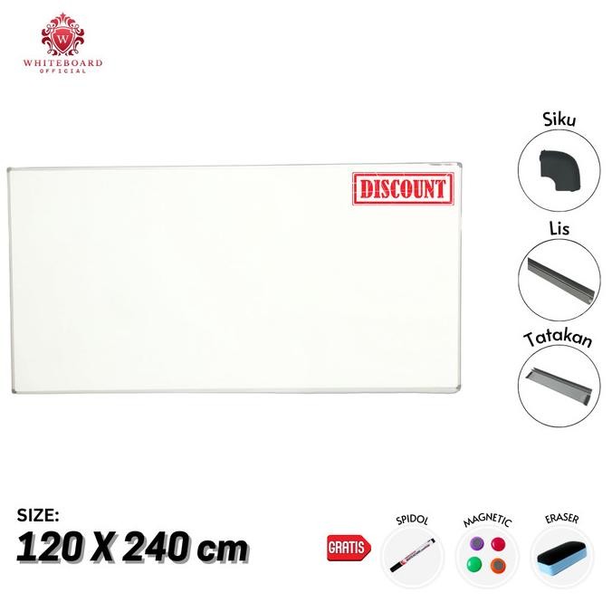 

Diskon! Whiteboard Magnet Papan Tulis Magnet 120 x 240cm Gantung Sakana