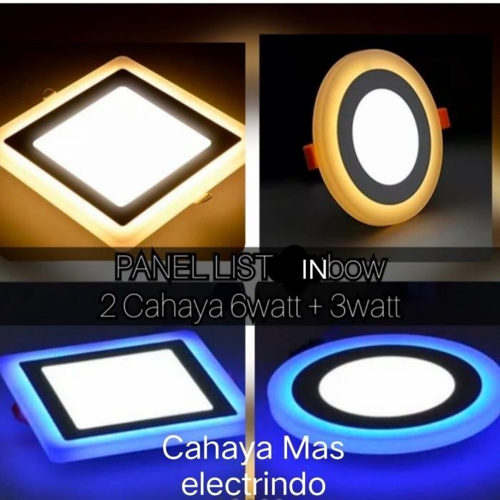 Lampu Downlight Led Panel 2Warna 6W +3W Inbow -Dl Panel 2Warna