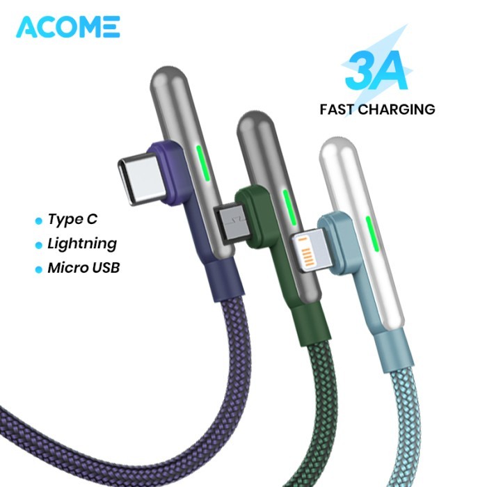 SALE ACOME Gaming Cable Data TYPE-C Fast Charging Kabel Data QC3.0 3A