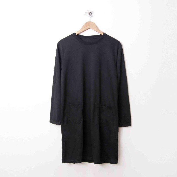 READY Kaos Tunik POLOS premium atasan wanita - Hitam GM144