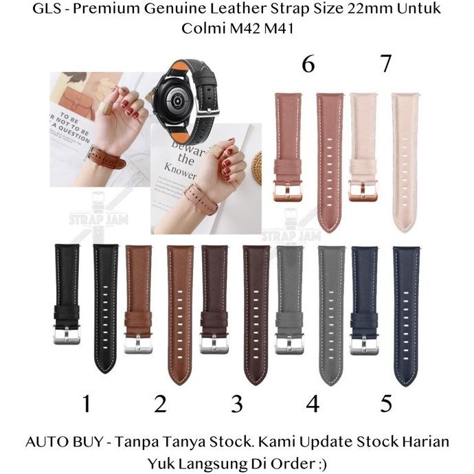 NEW GLS 22mm Tali Jam Kulit Untuk Colmi M42 M41 - Genuine Leather Strap Pria Wanita