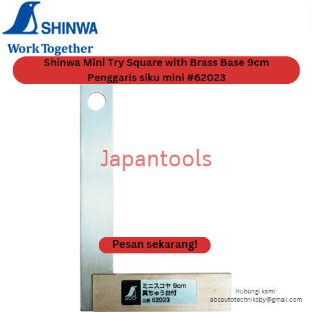 

Shinwa Mini Try Square with Brass Base 9cm Penggaris siku mini #62023