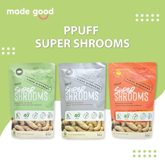 

TERBATAS Ppuff Super Shrooms Snack Jamur Sehat