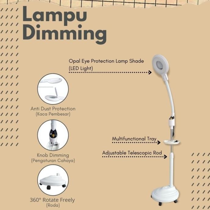 

HARGA DISC - Lampu facial led roda dimming kaca pembesar magnifiying lamp 68watt