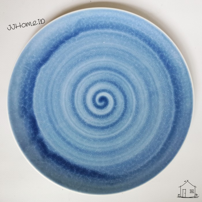 PIRING KERAMIK - DINNER PLATE CRACKLE BLUE PIRING MAKAN