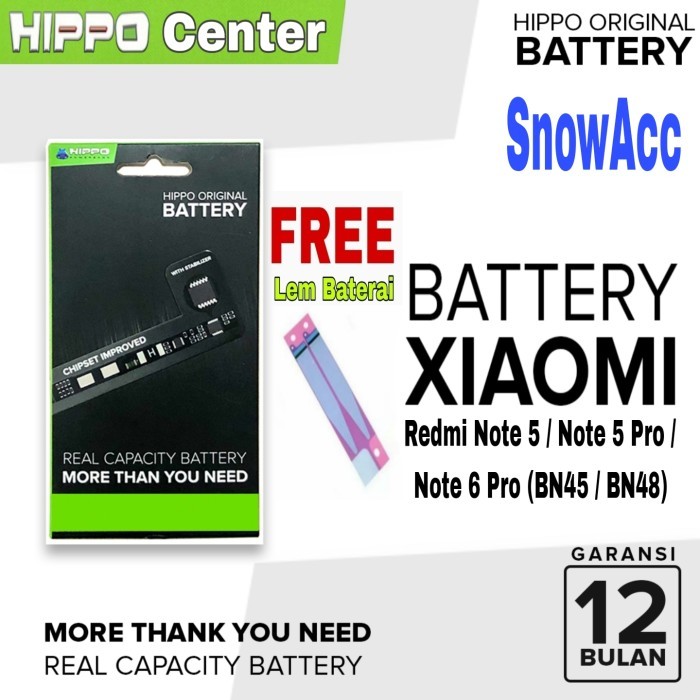 Hippo Baterai XiaoMi Redmi Note 5/Pro 4000mah/BN45 Garansi Resmi Hippo