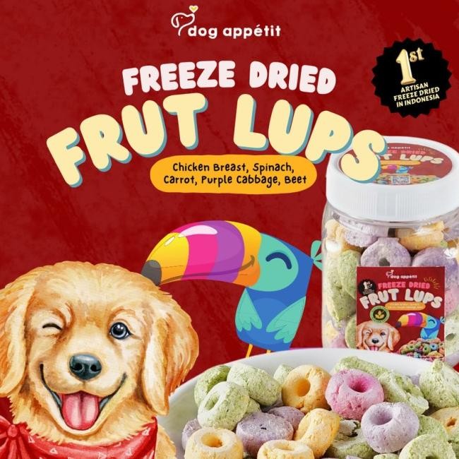 

Fruit Lups Freeze Dried Dog Sna | Dog Appetit (Sna Anjing / Dog Food)