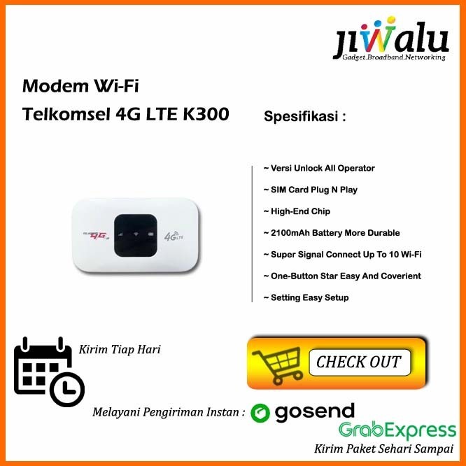TERMURAH - Modem Wifi Mifi Telkomsel 4G Lte Unlock All Operator K300