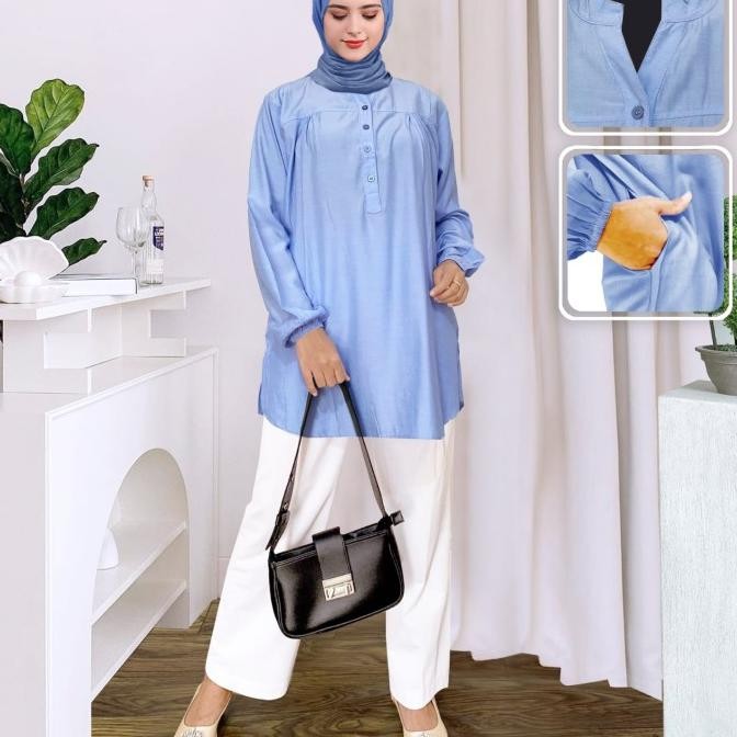 

BLUE- BLOUSE POLOS VISCOSE JUMBO SOFT BLUE